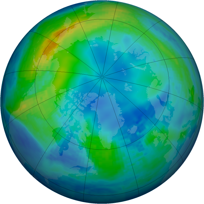 Arctic ozone map for 06 November 1994